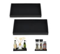 Juego de 2 bandejas Decorativas para baño, Negro, Silicona, Rectangular, bandejas Decorativas, Adecuado para Cocina y baño, decoración baño