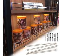 Juego De 2 Barandillas De Seguridad De Acero Inoxidable Para Estantes, Barandilla Metálica Personalizable Para Estanterías, Prevención De Caídas(125cm/49in)