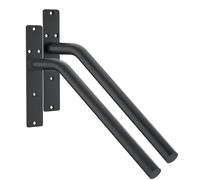 Juego de 2 barandillas de seguridad duraderas y elegantes para montar en la pared para exteriores de 1 a 3 escalones, color negro mate.