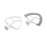 Juego de 2 batidores de paleta con borde flexible de metal y batidor plano revestido for batidora de 4,5 cuartos de galón, compatible con batidora KitchenAid K45 y K45SS con cabezal inclinable.