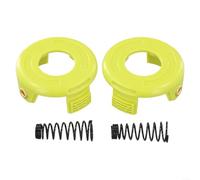 Juego de 2 bobinas de hilo de repuesto para cortacésped RAC118 RLT3525S para cortacésped, plástico, metal, negro y amarillo