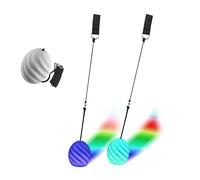 Juego de 2 bolas LED Poi, 7 colores y 9 modos, bolas de malabares LED POI luminosas con doble trabillas ajustables, bolas Glow Poi para bailar, espectáculo de luz, rave, para niños y adultos