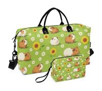 Juego de 2 bolsas de aseo con impresión completa, práctica para exteriores, Guinea Bloom, One Size, Clásico