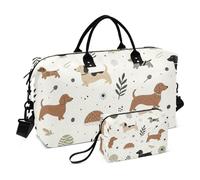 Juego de 2 bolsas de gimnasio, acolchadas, desmontables, prácticas, para viajes de negocios, Doxie Noir, Una talla, Clásico