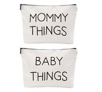 Juego de 2 bolsas de lona para mamá y bebé, recuerdo para nuevas madres, neceser de viaje para cosas de bebé, regalos del día de la madre, juego de 2, Mamá y bebé