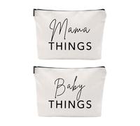 Juego de 2 bolsas de lona para mamá y bebé, recuerdo para nuevas madres, neceser de viaje para cosas de bebé, regalos del día de la madre, juego de 2, MAMA THINGS & BABY THINGS