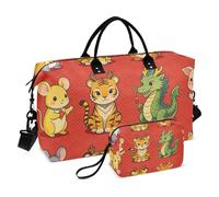 Juego de 2 bolsas de viaje con bolsillo de malla acolchada ondulada, práctico almacenamiento, Zodiac Crew, Talla única, Clásico