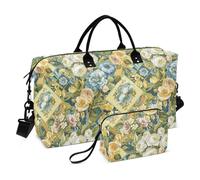 Juego de 2 bolsas de viaje de estilo Art Nouveau cuadradas con diseño de bufanda, bolsa de entrenamiento con neceser para viajes de negocios