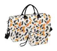Juego de 2 bolsas de viaje de viaje con correa ajustable para senderismo, estampado animal negro y oringe, Estampado animal de color negro