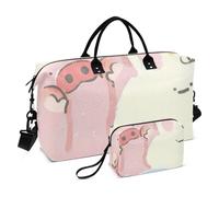 Juego de 2 bolsas de viaje nocturnas con diseño de dibujos animados de animales paraísos y bolsa de equipaje con correa ajustable para entrenamiento