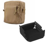 Juego de 2 Bolsas Tácticas MOLLE 6x6 GP, Caja Protectora a Prueba de Golpes con Insertos de Espuma Acolchados, Almacenamiento de Equipo EDC de Airsoft(Brown)