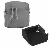 Juego de 2 Bolsas Tácticas MOLLE 6x6 GP, Caja Protectora a Prueba de Golpes con Insertos de Espuma Acolchados, Almacenamiento de Equipo EDC de Airsoft(Gray)