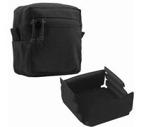 Juego de 2 Bolsas Tácticas MOLLE 6x6 GP, Caja Protectora a Prueba de Golpes con Insertos de Espuma Acolchados, Almacenamiento de Equipo EDC de Airsoft(Black)