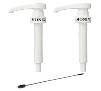 Juego de 2 bombas de jarabe para jarabe Monin de 0,7 litros, dispensador de botellas de cristal, bomba dosificadora para 10 ml + 1 cepillo de limpieza ZZ-Clan apto para tubo ascendente