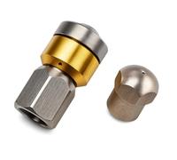 Juego de 2 boquillas de limpieza de tuberías giratorias rígidas de 1/8" para manguera de limpieza de mangueras para Kärcher WAP Alto, etc.