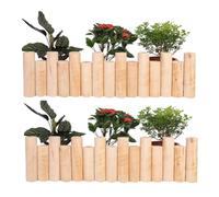 Juego de 2 bordes decorativos de madera de pino, 9.8 x 35.4 pulgadas, perfectos para macizos de flores, patios, césped y patios, decoración duradera de borde de paisaje al aire libre
