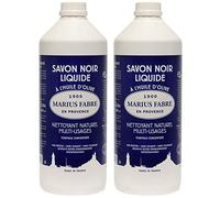 Juego de 2 botellas de 1 litro de aceite líquido de jabón negro de Marius Fabre, limpiador multiusos natural