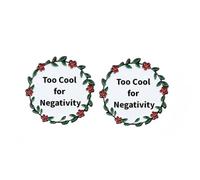 Juego de 2 botones de aleación optimistas y confiados, "Too Cool for Negativity" con diseño floral, insignia motivacional
