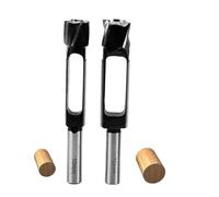 Juego de 2 brocas de espiga y espiga de madera con punta redonda de 1/2" para carpintería y fabricación de muebles, 10 mm + 15 mm