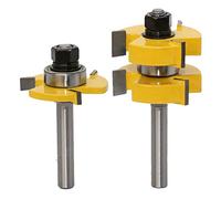 Juego de 2 brocas de ranura, lengua y ranura, 8 mm, vástago de 8 mm, fresadora superior para máquina de grabado CNC, para trabajos de madera