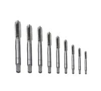 Juego de 2 brocas de rosca M3-HSS para flauta recta para agujero ciego de acero inoxidable, kit de herramientas manuales para carpintería de metal, color plateado