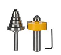 Juego de 2 brocas para enrutador de ranuras en T, fresa para ranurar y hacer espigas, con vástago de 1/2 pulgada y corte de ranura con punta de carburo y rodamientos