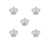 Juego de 2 broches bohemios de cristal, diseño de corona de Rey Victoria, Reina, plata, boda, Navidad, as description, Plástico, como se describe en