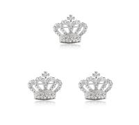 Juego de 2 broches bohemios de cristal, diseño de corona de Rey Victoria, Reina, plata, boda, Navidad, as description, Plástico, como se describe en