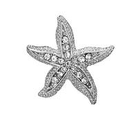Juego de 2 broches de estrella de mar para mujer, con cristales, para camisa, bolso, bufanda, sombrero, abrigo, aleación, diamantes de imitación, as description, Plástico, como se describe en