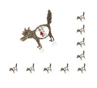 Juego de 2 broches de lobo vintage con diseño de Caperucita Roja, diseño de caricatura punk, as description, Plástico, como se describe en