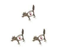 Juego de 2 broches de lobo vintage con diseño de Caperucita Roja, diseño de caricatura punk, as description, Plástico, como se describe en