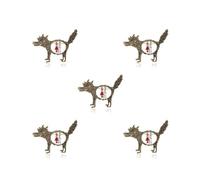 Juego de 2 broches de lobo vintage con diseño de Caperucita Roja, diseño de caricatura punk, as description, Plástico, como se describe en