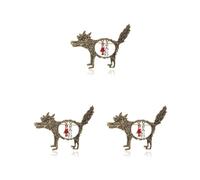 Juego de 2 broches de lobo vintage con diseño de Caperucita Roja, diseño de caricatura punk, as description, Plástico, como se describe en