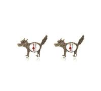 Juego de 2 broches de lobo vintage con diseño de Caperucita Roja, diseño de caricatura punk, as description, Plástico, como se describe en