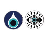 Juego de 2 broches de ojo azul turco, alfiler de aleación para protección, despertar energía discernimiento - joyería de percepción de guardián