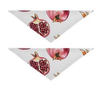 Juego de 2 bufandas triangulares de granadas blancas para mascotas, accesorios de moda para disfraces de festivales, mascotas que quieren vestirse, 51 x 19 cm