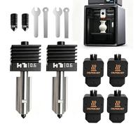 Juego de 2 cabezales de presión P2S de 0,6 mm combo Hotend para extrusora de alta temperatura con 4 calcetines de silicona y 4 boquillas de acero endurecido de 0,6 mm para impresora 3D de Bambu Lab