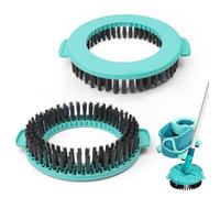 Juego de 2 cabezales de repuesto para fregonas giratorias Leifheit Clean Twist Disc Ergo, 15,8 cm, cepillo redondo rígido, cepillo de limpieza para limpiar manchas para cocina, baño, balcón