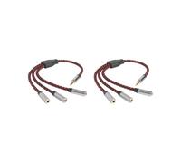 Juego de 2 cables auxiliares de audio de 3,5 mm macho a 3 hembra, cable divisor de extensión para auriculares
