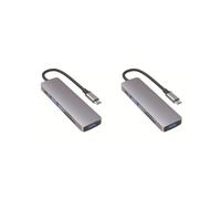Juego de 2 cables de estación de acoplamiento 6 en 1 UBS C Hub Herramienta de conexión para equipos divisores de teléfono celular, lector de tarjetas externas