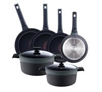 Juego de 2 Cacerolas Ø24cm(4,7L) Ø28cm(7,2L) + Cazo Ø16cm(1,3L) + 3 Sartenes Ø20Ø24Ø28cm en Aluminio fundido con tapas GASTRO REECO MasterPRO