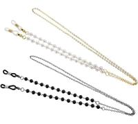 Juego de 2 cadenas de perlas para gafas, rendimiento fiable, diseño ergonómico, aplicación versátil, soporte para lentes para mujer, accesorios de retención