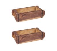 Juego De 2 Cajas De Madera Vintage Con Bandeja De Madera De Madera Reciclada