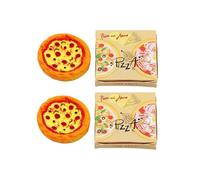 Juego de 2 cajas de pizza en miniatura, escala 1:6 y 1:12, juego de modelo de comida realista de casa de muñecas, de resina amarilla, suministros de muebles para cocina de juego de simulación