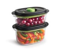 Recipiente para conservar y marinar al vacío FoodSaver | 700 ml y 1,2L | Hermético | Libre de BPA | A prueba de fugas | Apto lavavajillas | paquete de 2