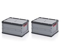 Juego de 2 cajas plegables, 60 x 40 x 32 con tapa