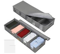 Juego de 2 cajones para debajo de la cama, con separadores extraíbles, a prueba de polvo y humedad, bolsa de almacenamiento plegable para edredones y mantas