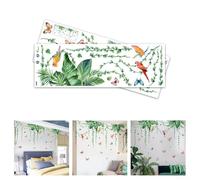 Juego de 2 calcomanías de pared de hoja de palma para decoración del hogar, calcomanías de vinilo para plantas para sala de estar y dormitorio, arte de pared de hojas tropicales extraíbles para
