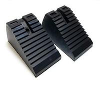 Juego de 2 calzos de goma resistentes para vehículos, coches, caravanas, remolques, 1,3 kg, 17 x 8 x 9 cm (largo x ancho x alto) cm (mediano)