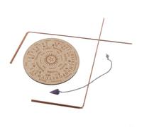 Juego de 2 cañas radioeléctricas de cobre con tabla de péndulo, cañas de cobre macizo para radiestesia y búsqueda de agua, juego de esoterismo con amatista e instrucciones para principiantes, cañas de